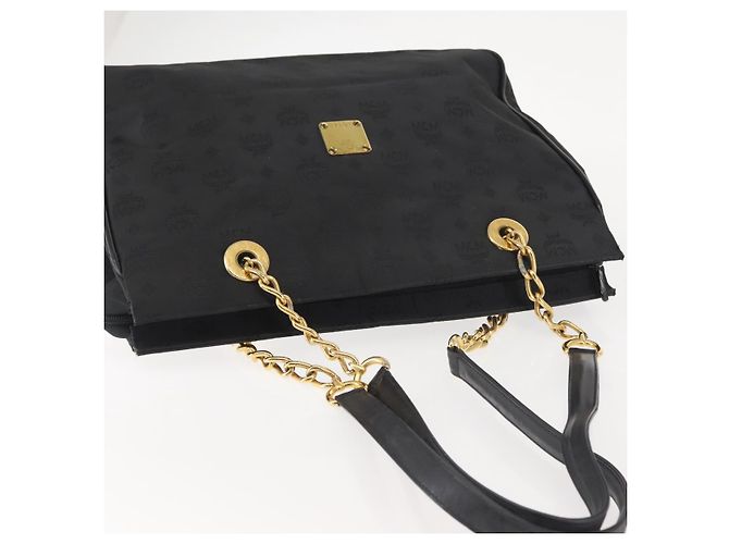 Borsa tote in PVC nero e oro MCM Logogram Vicetos Chain Auth bs29106 D'oro - vista 6