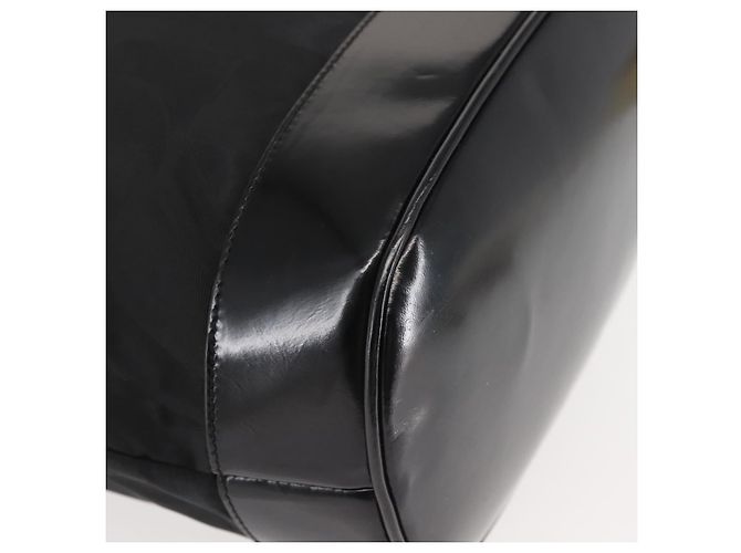 Salvatore Ferragamo Schultertasche Nylon Emaille Schwarz Silber Authentisch BA5766 - Ansicht 10