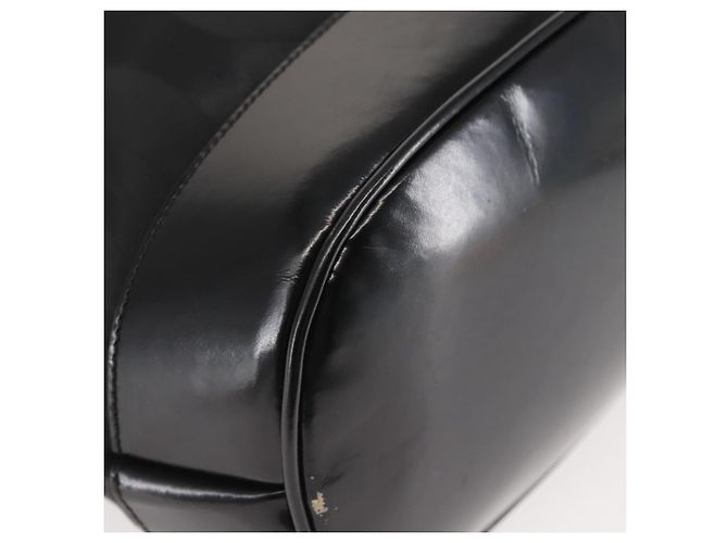 Salvatore Ferragamo Schultertasche Nylon Emaille Schwarz Silber Authentisch BA5766 - Ansicht 12