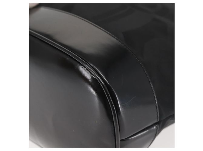 Salvatore Ferragamo Schultertasche Nylon Emaille Schwarz Silber Authentisch BA5766 - Ansicht 13
