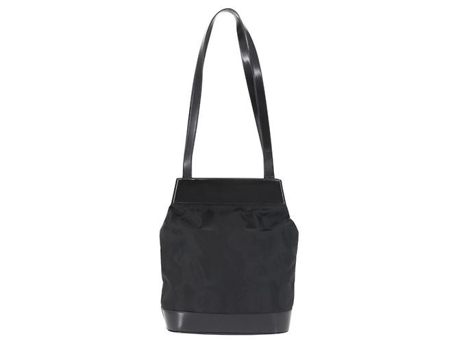 Salvatore Ferragamo Schultertasche Nylon Emaille Schwarz Silber Authentisch BA5766 - Ansicht 3