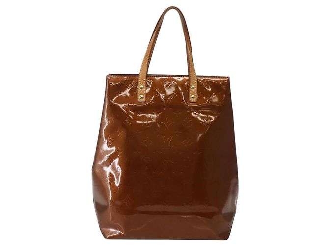 LOUIS VUITTON Monogram Vernis Reade MM Borsa a Mano Bronzo M91143 LV Auth BA5767 - vista 13