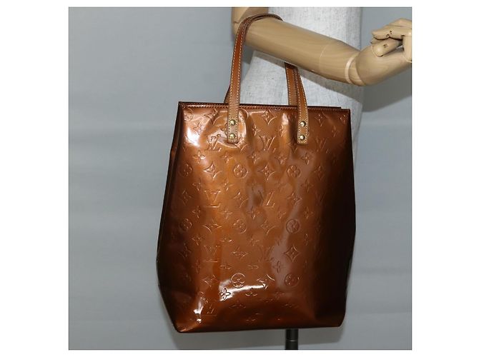 LOUIS VUITTON Monogram Vernis Reade MM Borsa a Mano Bronzo M91143 LV Auth BA5767 - vista 19
