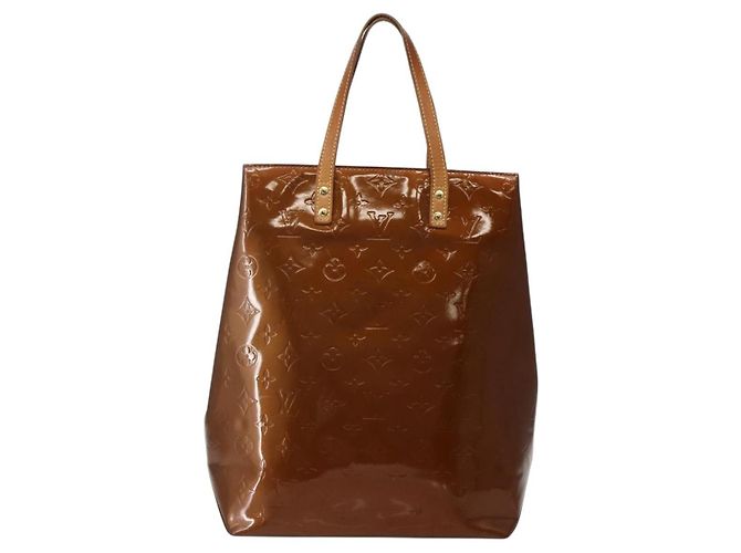 LOUIS VUITTON Monogram Vernis Reade MM Borsa a Mano Bronzo M91143 LV Auth BA5767 - vista 2