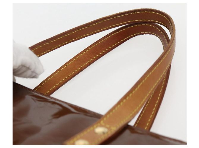 LOUIS VUITTON Monogram Vernis Reade MM Borsa a Mano Bronzo M91143 LV Auth BA5767 - vista 8