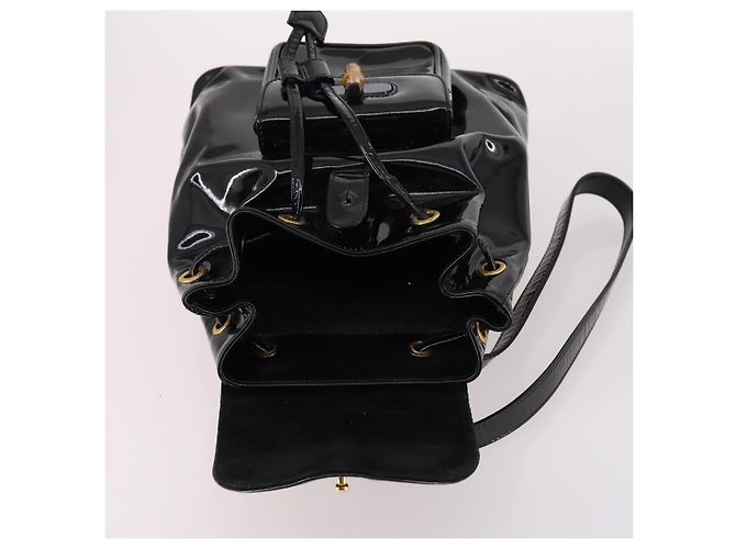 Zaino Gucci Bamboo Smalto Nero Oro 003 2058 0030 Auth bs29262 - vista 18