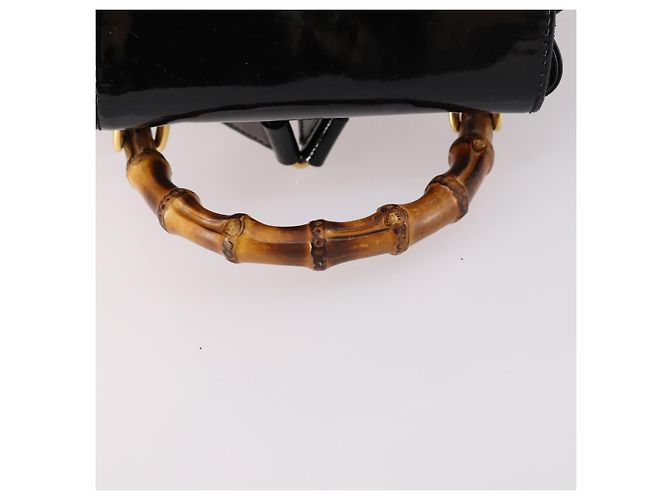 Zaino Gucci Bamboo Smalto Nero Oro 003 2058 0030 Auth bs29262 - vista 7