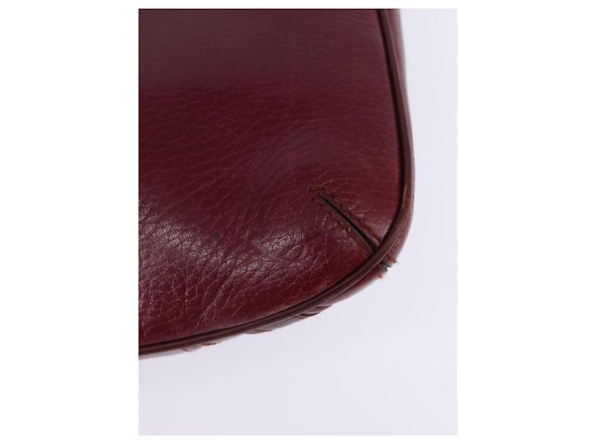 Borsa a Spalla Cartier in Pelle Bordeaux Oro Auth BA6081 D'oro Bordò - vista 13