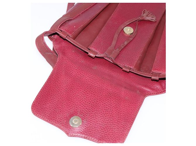 Borsa a Spalla Cartier in Pelle Bordeaux Oro Auth BA6081 D'oro Bordò - vista 15