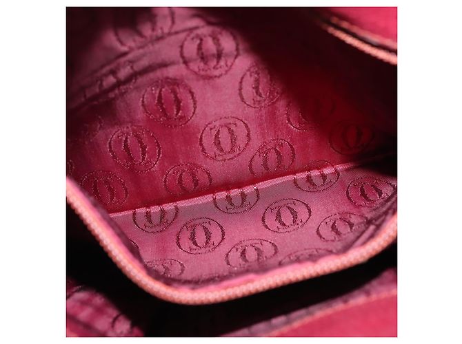 Borsa a Spalla Cartier in Pelle Bordeaux Oro Auth BA6081 D'oro Bordò - vista 20