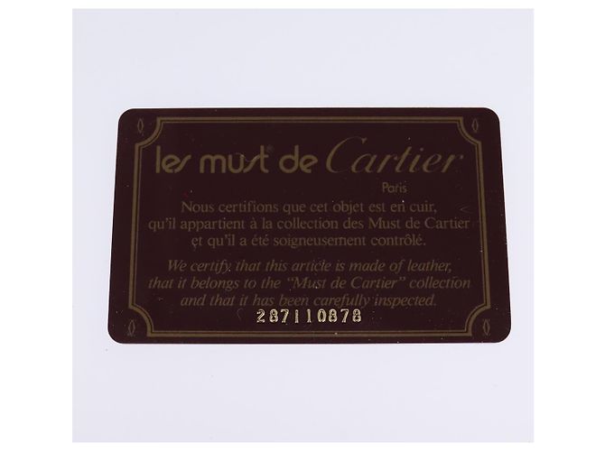 Borsa a Spalla Cartier in Pelle Bordeaux Oro Auth BA6081 D'oro Bordò - vista 21
