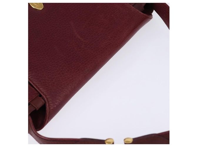 Borsa a Spalla Cartier in Pelle Bordeaux Oro Auth BA6081 D'oro Bordò - vista 6