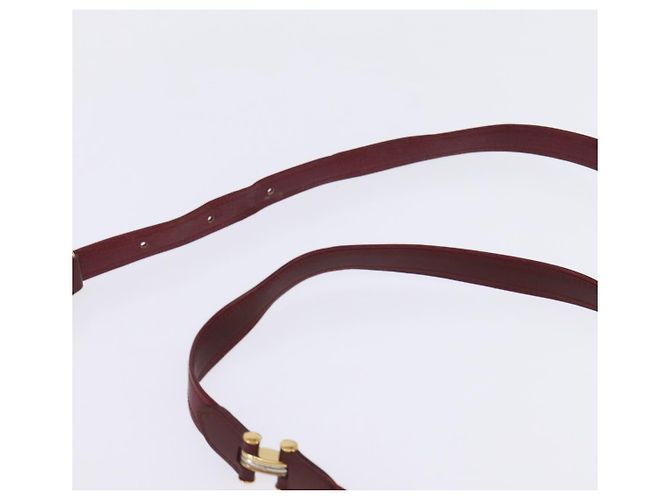 Borsa a Spalla Cartier in Pelle Bordeaux Oro Auth BA6081 D'oro Bordò - vista 8