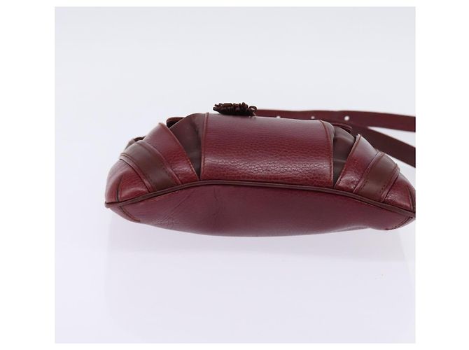 Borsa a Spalla Cartier in Pelle Bordeaux Oro Auth BA6081 D'oro Bordò - vista 9