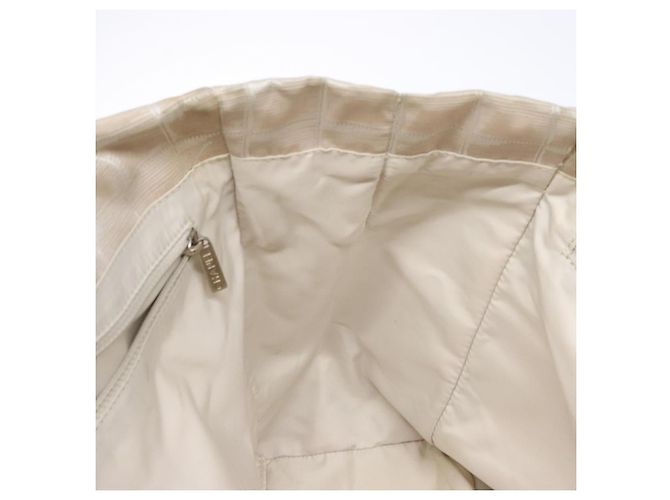 CHANEL Nuova linea da viaggio Borsa a mano in nylon beige argento CC Auth 141510 - vista 17