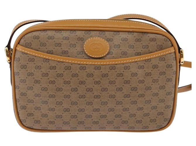 Gucci Borsa a Spalla Micro GG Supreme PVC Beige Oro 007 56 0095 Auth BA5899 D'oro - vista 2