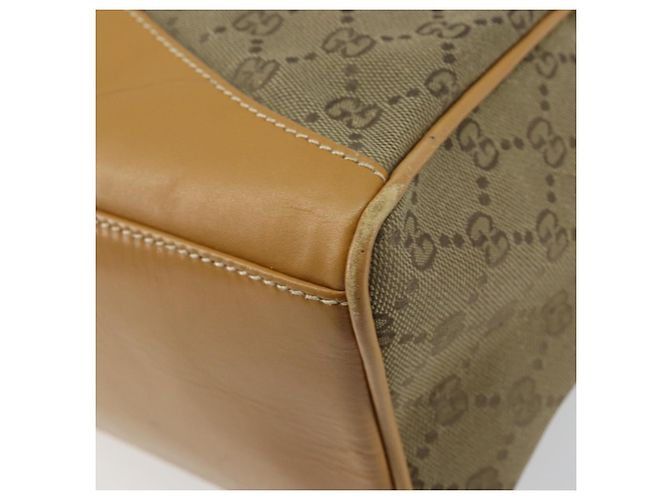 Borsa Boston GG Canvas Gucci Beige Oro Auth bs29152 D'oro - vista 12