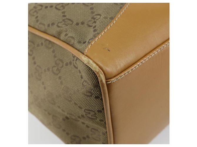 Borsa Boston GG Canvas Gucci Beige Oro Auth bs29152 D'oro - vista 13