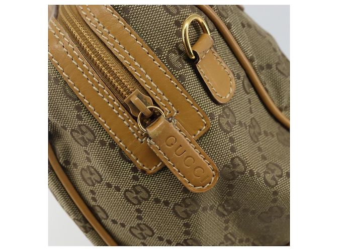 Borsa Boston GG Canvas Gucci Beige Oro Auth bs29152 D'oro - vista 14