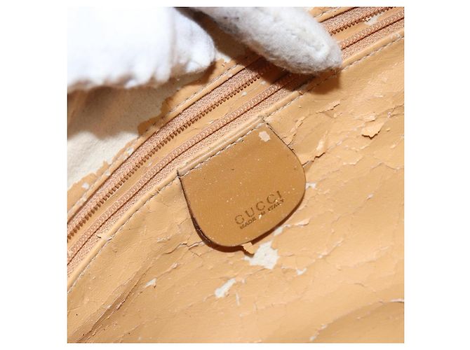 Borsa Boston GG Canvas Gucci Beige Oro Auth bs29152 D'oro - vista 15