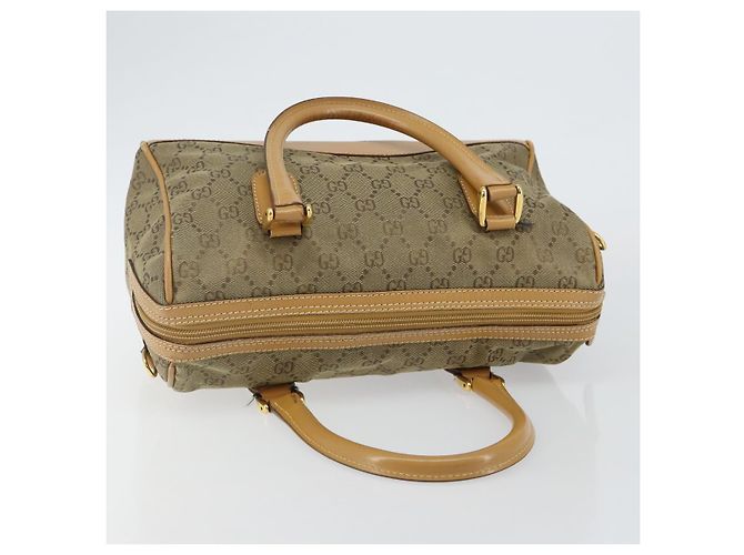 Borsa Boston GG Canvas Gucci Beige Oro Auth bs29152 D'oro - vista 6
