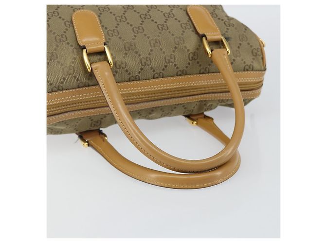 Borsa Boston GG Canvas Gucci Beige Oro Auth bs29152 D'oro - vista 7