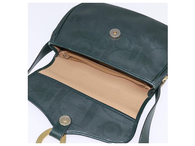 Borsa a Spalla in Tela Trotter Christian Dior Verde Oro Auth BA5713 D'oro - vista 15