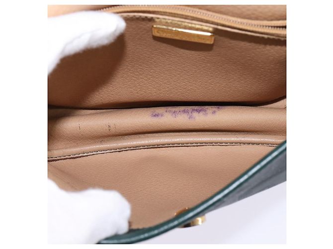 Borsa a Spalla in Tela Trotter Christian Dior Verde Oro Auth BA5713 D'oro - vista 17
