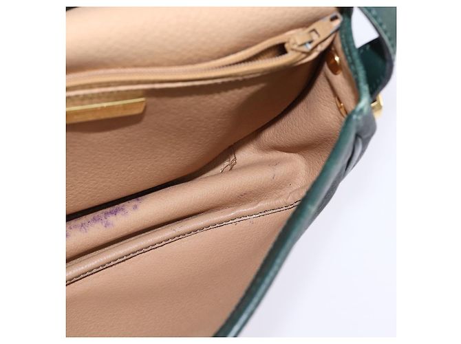Borsa a Spalla in Tela Trotter Christian Dior Verde Oro Auth BA5713 D'oro - vista 18