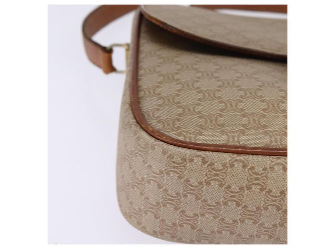 Céline Borsa a Spalla in Tela Macadam CELINE PVC Beige Oro Auth BA5887 D'oro - vista 10