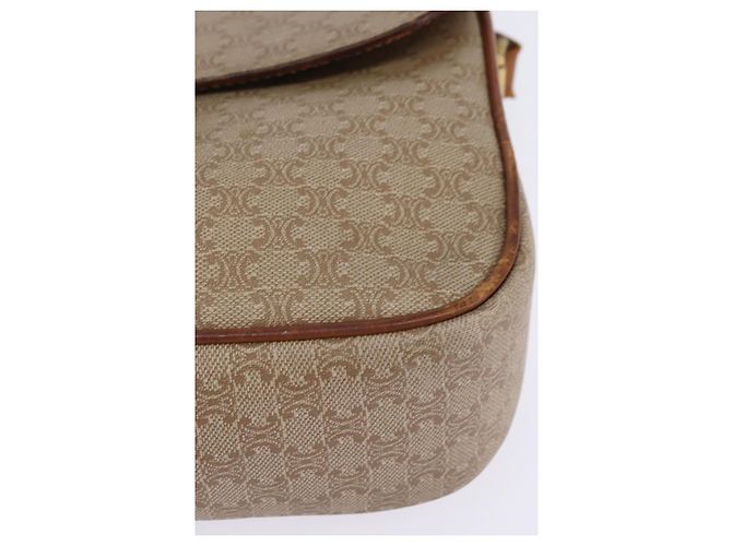 Céline Borsa a Spalla in Tela Macadam CELINE PVC Beige Oro Auth BA5887 D'oro - vista 11