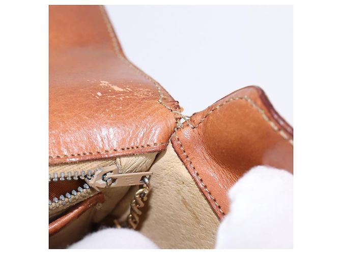 Céline Borsa a Spalla in Tela Macadam CELINE PVC Beige Oro Auth BA5887 D'oro - vista 17