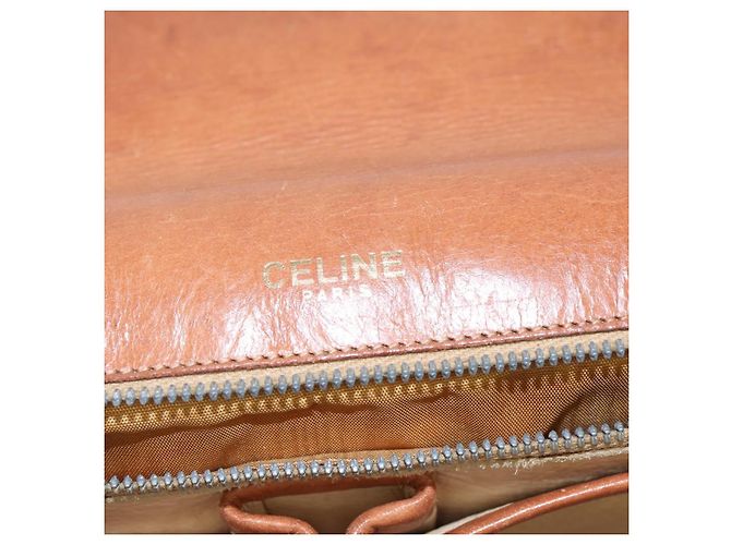 Céline Borsa a Spalla in Tela Macadam CELINE PVC Beige Oro Auth BA5887 D'oro - vista 18