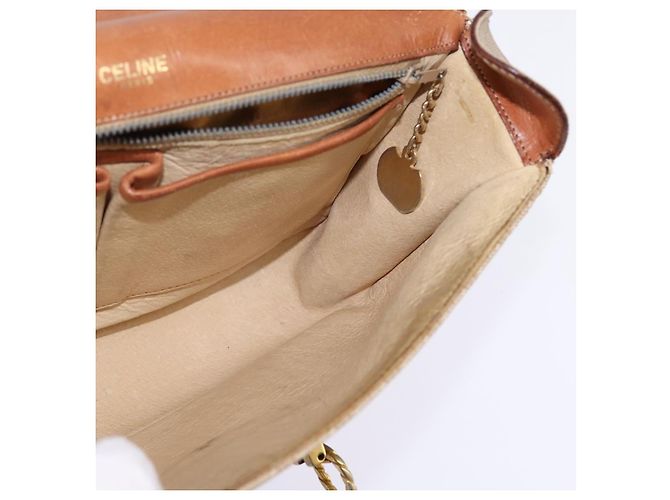 Céline Borsa a Spalla in Tela Macadam CELINE PVC Beige Oro Auth BA5887 D'oro - vista 20