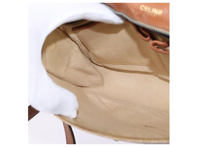 Céline Borsa a Spalla in Tela Macadam CELINE PVC Beige Oro Auth BA5887 D'oro - vista 21