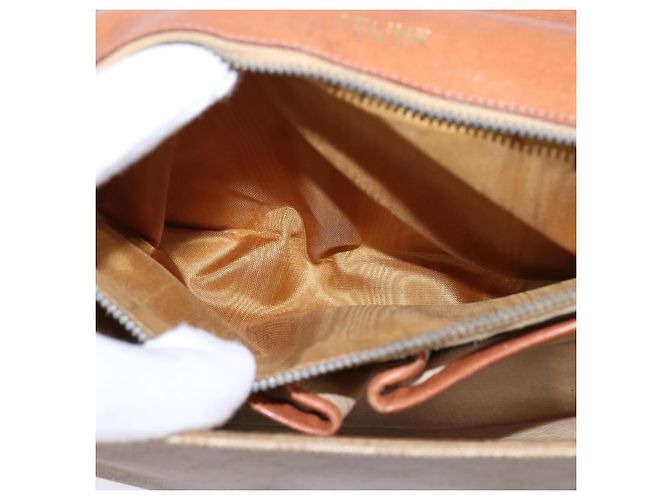 Céline Borsa a Spalla in Tela Macadam CELINE PVC Beige Oro Auth BA5887 D'oro - vista 22