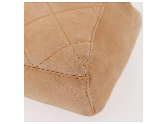 Borsa a Spalla con Catena PRADA Camoscio Beige Oro Auth 135314 D'oro - vista 15