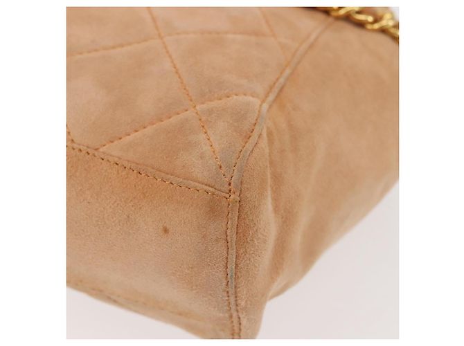 Borsa a Spalla con Catena PRADA Camoscio Beige Oro Auth 135314 D'oro - vista 17