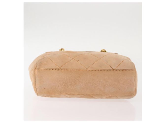 Borsa a Spalla con Catena PRADA Camoscio Beige Oro Auth 135314 D'oro - vista 5