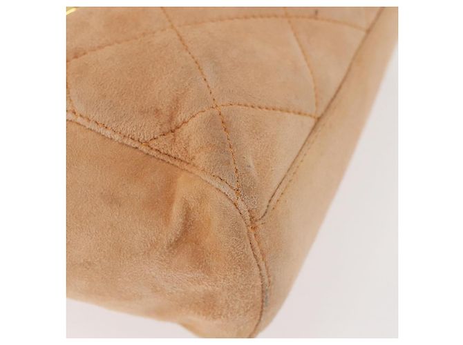 Borsa a Spalla con Catena PRADA Camoscio Beige Oro Auth 135314 D'oro - vista 8