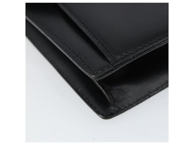 BALLY Bolsa de mão em couro preto e dourado Auth BA5596 - vista 15
