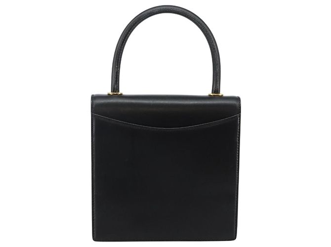 BALLY Bolsa de mão em couro preto e dourado Auth BA5596 - vista 2