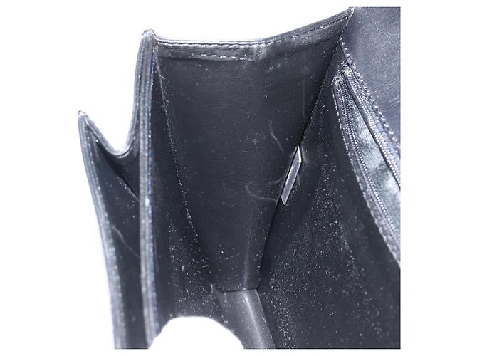 BALLY Bolsa de mão em couro preto e dourado Auth BA5596 - vista 21