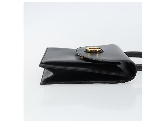 BALLY Bolsa de mão em couro preto e dourado Auth BA5596 - vista 3