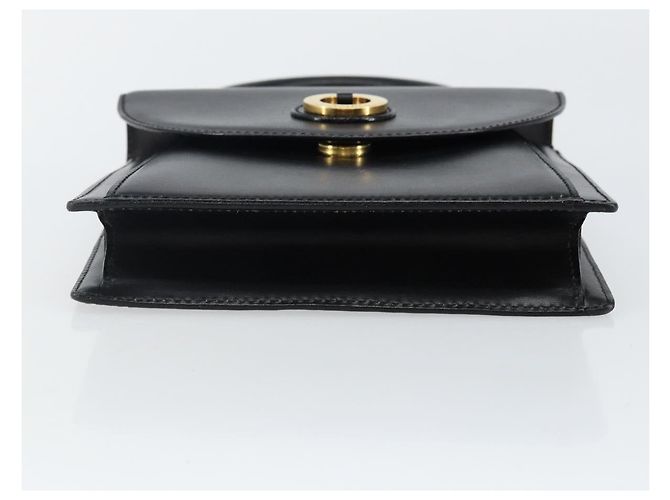 BALLY Bolsa de mão em couro preto e dourado Auth BA5596 - vista 5