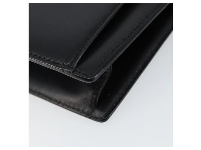 BALLY Bolsa de mão em couro preto e dourado Auth BA5596 - vista 8