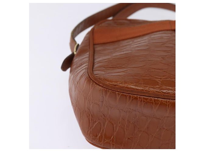 Borsa a Spalla Vala in Pelle Marrone Oro Auth BA5869 di Salvatore Ferragamo D'oro - vista 10