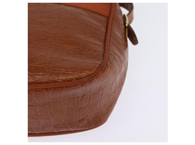 Borsa a Spalla Vala in Pelle Marrone Oro Auth BA5869 di Salvatore Ferragamo D'oro - vista 11