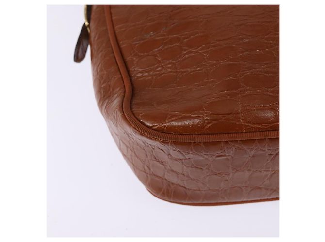 Borsa a Spalla Vala in Pelle Marrone Oro Auth BA5869 di Salvatore Ferragamo D'oro - vista 12