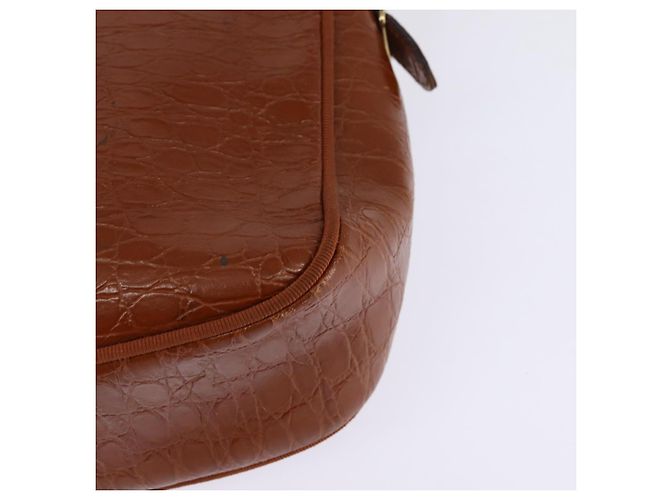 Borsa a Spalla Vala in Pelle Marrone Oro Auth BA5869 di Salvatore Ferragamo D'oro - vista 13